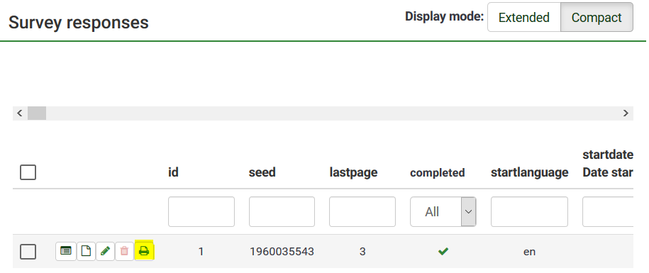 New Icon in response overview
