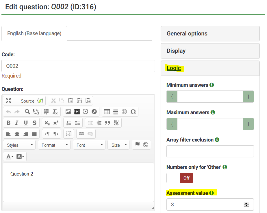 Screenshot Assessment Multiple Choice